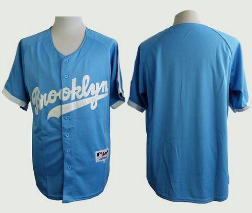 Dodgers Blank Light Blue Cooperstown Stitched MLB Jersey - Click Image to Close